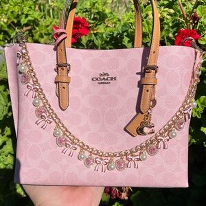 PINK BOW PURSE CHARM CHAIN